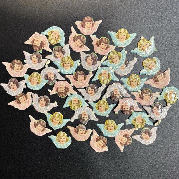 Other - Vintage Embossed Angel Die Cuts Victorian Scrap Christmas Ephemera Lot of 40+